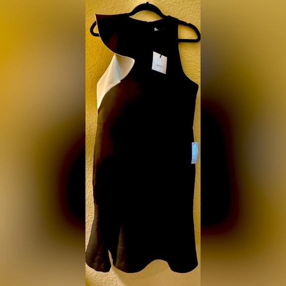 Elegant Black and White High Low Dress - Picture 8 of 8